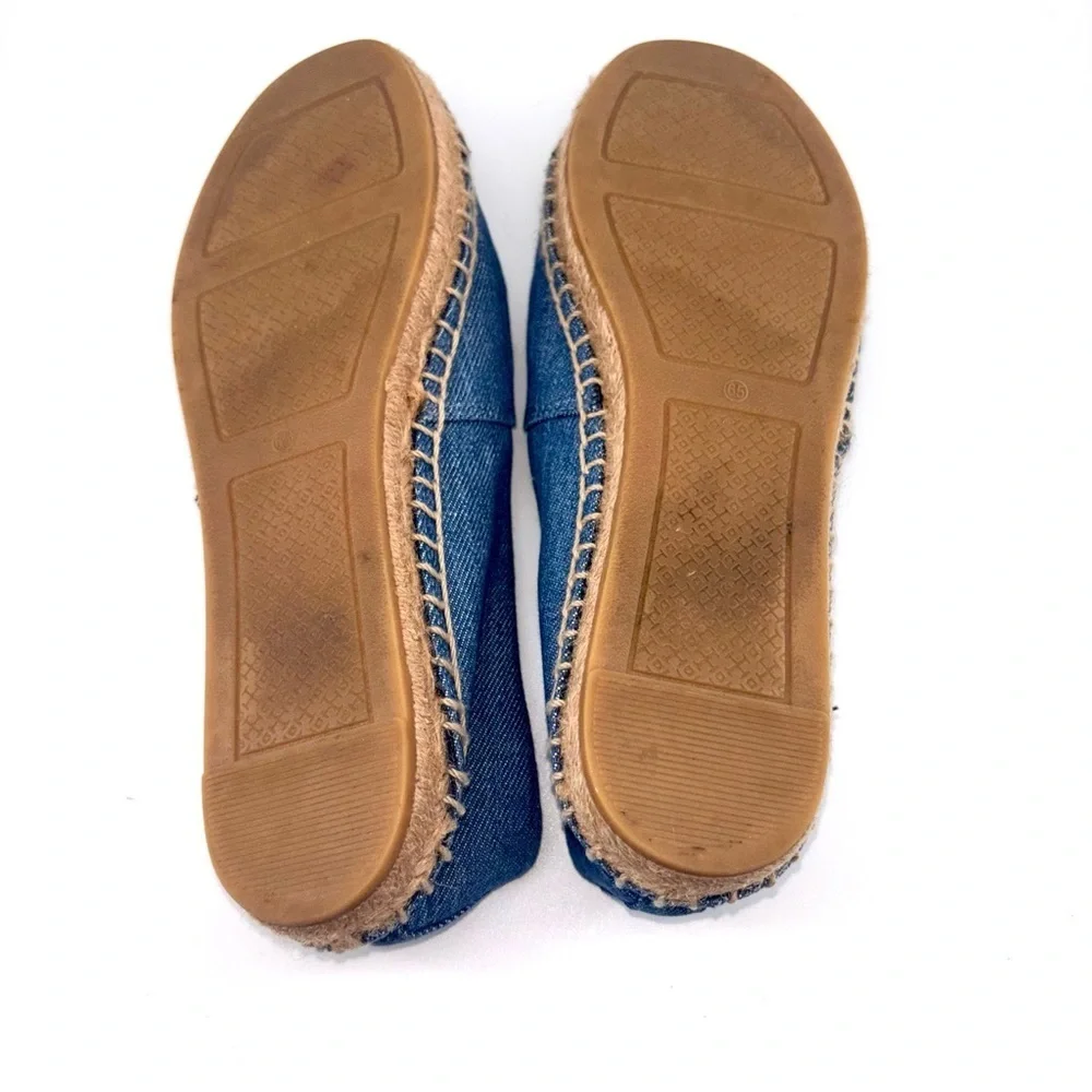 Tory Burch Color-Block Espadrilles in Denim Chambray Navy Leather